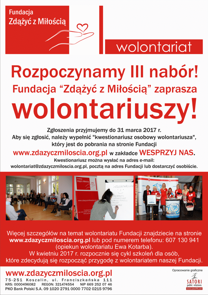 Ruszył III nabór! Zapraszamy nowych wolontariuszy do Fundacji!