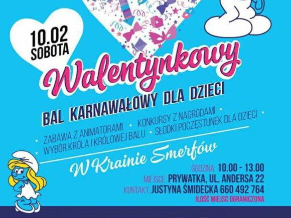 Walentynkowy Bal Karnawałowy dla Dzieci “W Krainie Smerfów”