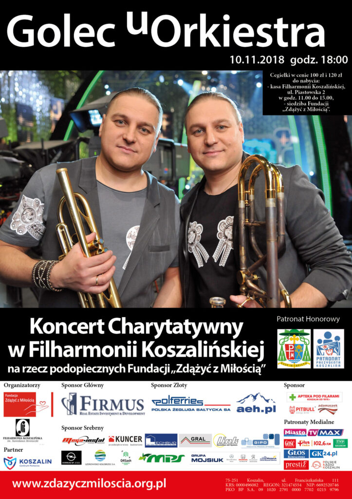 Koncert Charytatywny w Filharmonii Koszalińskiej. Wystąpi Golec UOrkiestra.