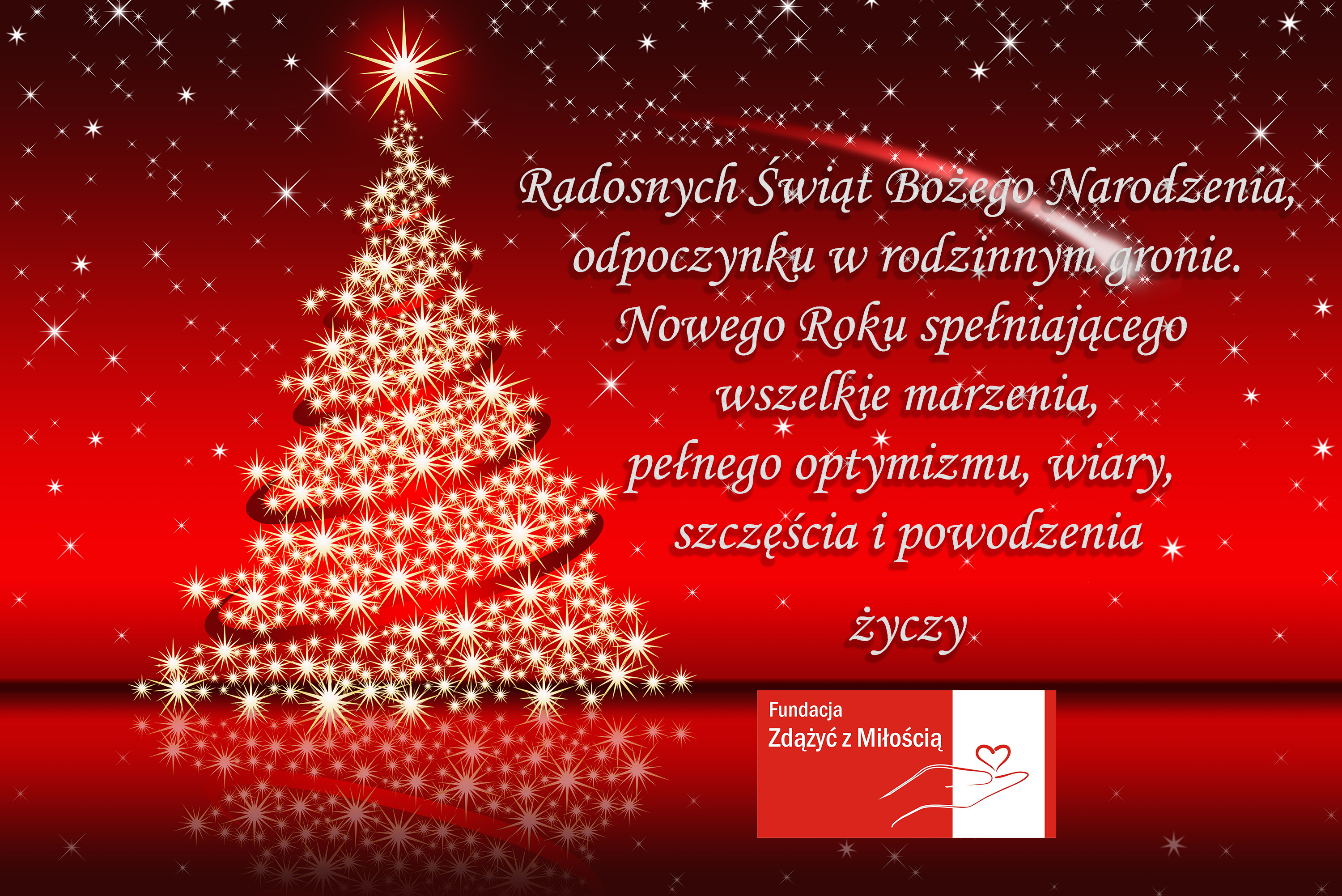 Christmas night with twinkling stars