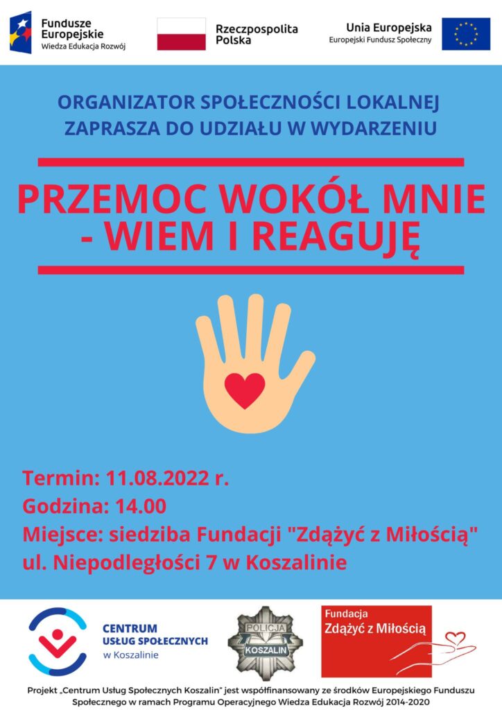 Zapraszamy na szkolenie “Przemoc wokół mnie – wiem i reaguję”