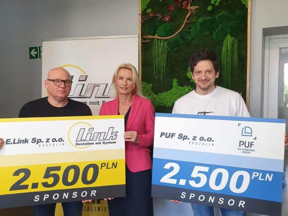 W dniu dzisiejszym odebraliśmy dwa czeki od firmy E.Link Polska i firmy PUF sp. z o.o. każdy z nich o wartości 2.500zł !
