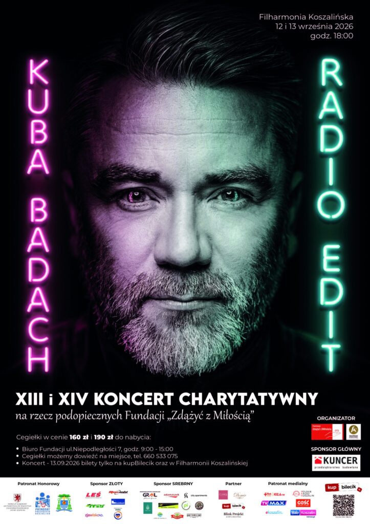 Kuba Badach wystąpi dla Fundacji 12 i 13 września w Filharmonii Koszalińskiej